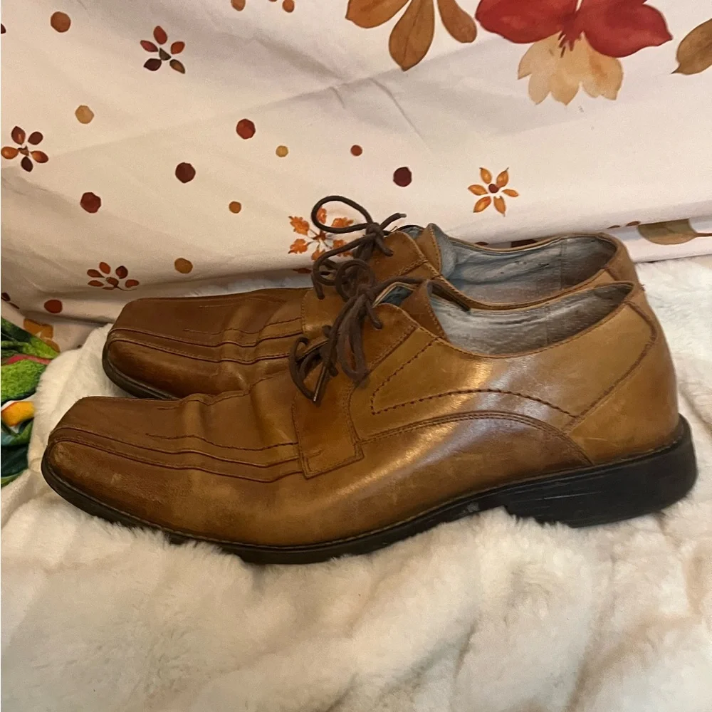Y2K Stacey Adams Mens 11M 23274 03 Brown Oxford Square Toe Academia Dadcore Shoe